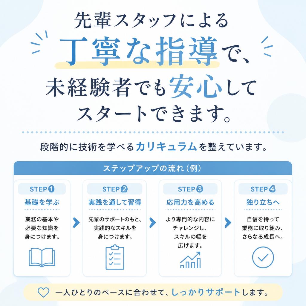 未経験者にも優しい教育体制